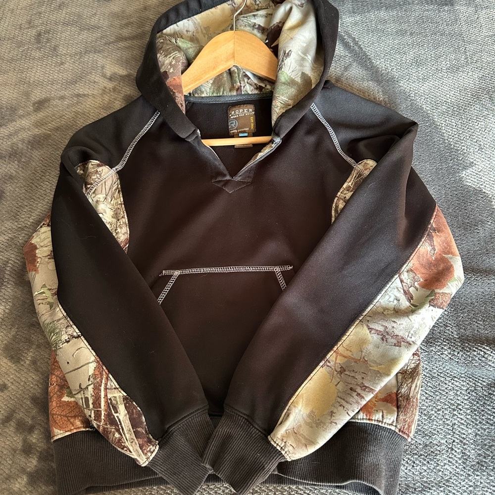 Roper Black and Camouflage Kids Hoodie